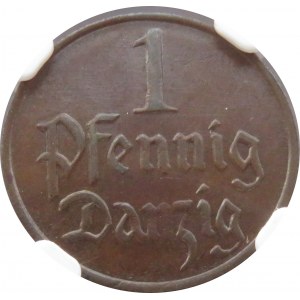 Wolne Miasto Gdańsk, 1 pfennig 1923, NGC MS64 BN