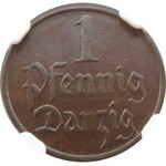 Wolne Miasto Gdańsk, 1 pfennig 1923, NGC MS64 BN