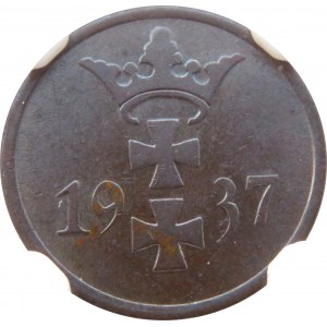 Wolne Miasto Gdańsk, 1 pfennig 1937, NGC MS63 BN