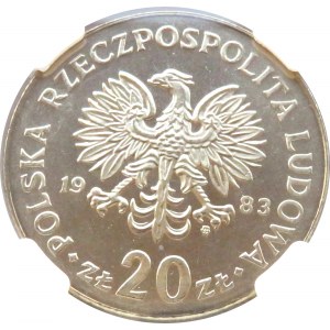 Polska, PRL, Marceli Nowotko, 20 złotych 1983, Warszawa, NGC MS67 MAX