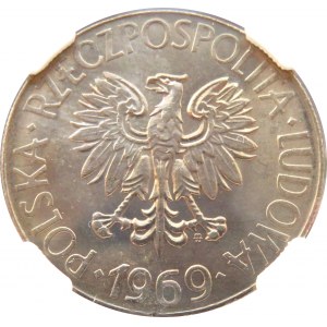Polska, PRL, T. Kościuszko, 10 złotych 1969, Warszawa, NGC MS67