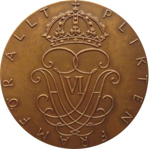 Szwecja, Gustaw VI Adolf, medal PLIKTEN FRAMFÖR ALLT, UNC