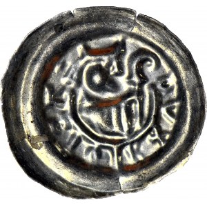 RR-, Leszek Biały 1194-1227, Kraków, Brakteat, Biskup AZIMIR, R5?