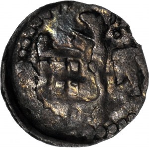 R-, Jadwiga, Denar 1382-86 Kraków, Tarcza/Orzeł, R5