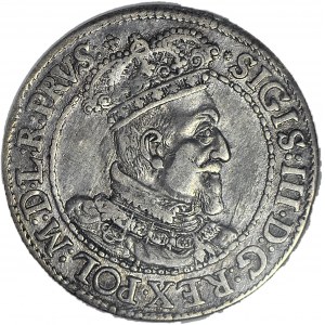 Zygmunt III Waza, Ort 1616, Gdańsk, wąska kryza, MAŁY KWIATEK