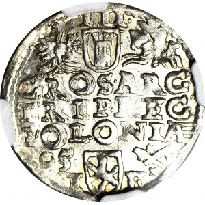 Zygmunt III Waza, Trojak 1595, Wschowa, z kratką, WYŚMIENITY