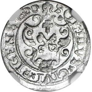 R-, Sigismund III Vasa, Schellfisch 1600, Riga, Datum +600