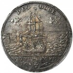 RR-, August II Mocny, 1/6 talara 1717 na śmierć matki, Drezno, piękna