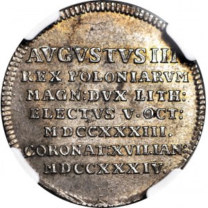 August III Sas, 2 dukaty koronacyjne 1734 w srebrze, Drezno
