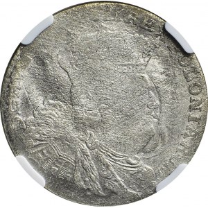 RR-, August III Sas, Dwuzłotówka (8 groszy) 1753, Lipsk, DESTRUKT - podwójne bicie