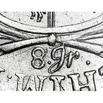 August III Sas, Dwuzłotówka 1753 Lipsk, 8gr zamiast 8GR pisane, bardzo rzadkie i piękne