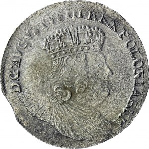 August III Sas, Ort 1754, efraimek, mały krzyżyk po dacie