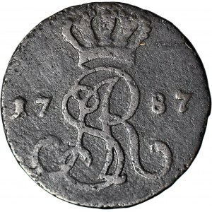 RR-, Stanisław A. Poniatowski, Grosz 1787 EB, GROSZ Z MIEDZI KRAIOWEY