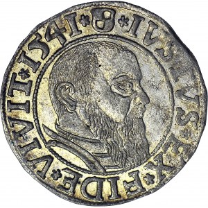 Lenne Prusy Książęce, Albrecht Hohenzollern, Grosz 1541, Królewiec, długa broda, piękny