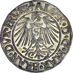 Lenne Prusy Książęce, Albrecht Hohenzollern, Grosz 1541, Królewiec, długa broda, piękny