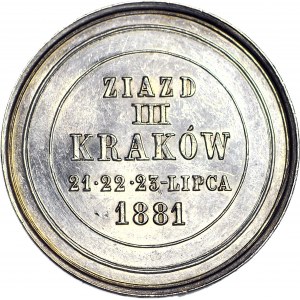 RR-, III zjazd lekarzy i przyrodników w Krakowie, Medal 1881, srebro