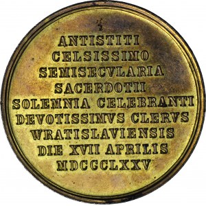 Heinricha Förster, Medal 1875, z okazji 50-lecia kapłaństwa, brąz złocony