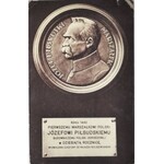 Medal 1930, SREBRO, Józef Piłsudski 10 rocznica zwycięskiej wojny polsko - bolszewickiej + pocztówka