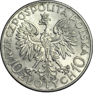 10 złotych 1932, Głowa, Warszawa, mennicza