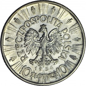 10 złotych 1934, Piłsudski, orzeł URZĘDOWY, bardzo ładny