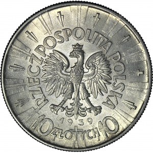 10 złotych 1939, Piłsudski, menniczy