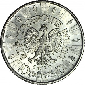 10 złotych 1939, Piłsudski, menniczy, wspaniały
