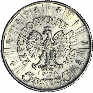 5 złotych 1936, Piłsudski, menniczy