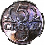 5 groszy 1935, mennicze, kolor RB, tylko 1 moneta wyżej