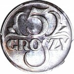 5 groszy 1936, mennicze, kolor BN