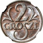 2 grosze 1927, mennicze, kolor BN