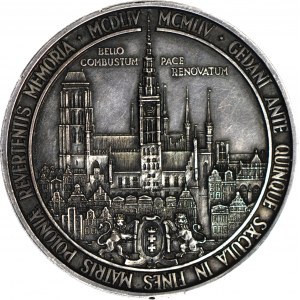 Medal SREBRO - 500-lecie powrotu Gdańska do Polski – 1454 - 1954 r. RZADKI