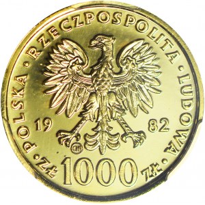 1000 złotych 1982, Valcambi, Jan Paweł II, stempel zwykły