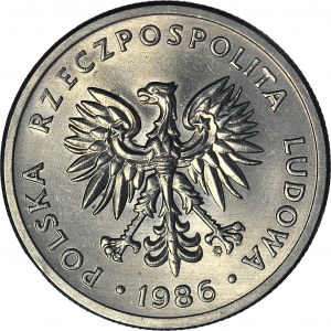 RR-, 20 złotych 1986, SZEROKA DATA, rzadkość