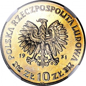 RRR-, 10 złotych 1971, Powstanie Śląski, PROOFLIKE, jedyne, pierwszy raz na Onebid