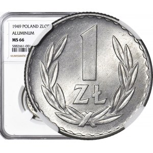 1 złoty 1949, Aluminium, mennicze