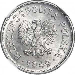 1 Zloty 1949, Aluminium, postfrisch
