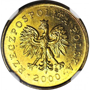 RR-, 1 Pfennig 2000, außermittiger Schlag, DESTRUKT