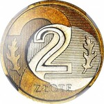 R-, 2 złotych 2015, DESTRUKT - rozlany rdzeń na rewersie