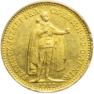 Austria, Franciszek Józef, 10 koron 1912, Kremnica, rzadszy rocznik