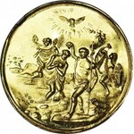 Niemcy, Medal Religijny 2 dukaty ok. 1827r. Daiser, Chrzest/ Sursum Corda (w górę serca)