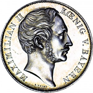Niemcy, Bayern, Maksymilian II, 2 guldeny 1853, PROOFLIKE