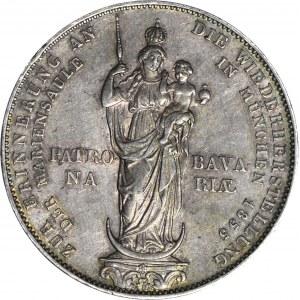 Niemcy, Bayern, Maksymilian II Józef, 2 guldeny 1855, Monachium, Pomnik Matki Boskiej