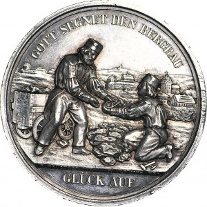 RR-, Niemcy, Fryderyk August II, Medal 1847, kopalnia srebra we Freibergu, nakład 200 sztuk, 51mm, 65g