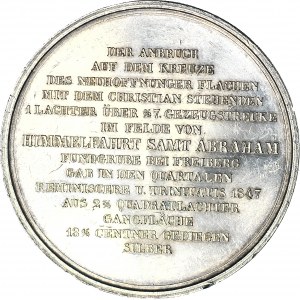 RR-, Niemcy, Fryderyk August II, Medal 1847, kopalnia srebra we Freibergu, nakład 200 sztuk, 51mm, 65g
