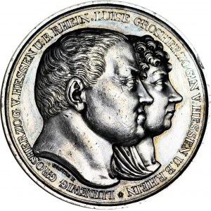 Niemcy, Hessen-Darmstadt, Medal 1827, złote gody Ludwika I i Luizy