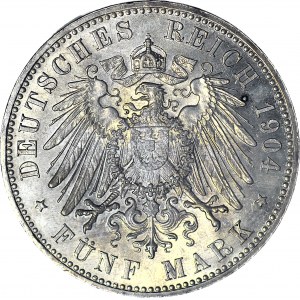 Niemcy, Cesarstwo niemieckie, Meklemburgia-Schwerin, Fryderyk Franciszek IV, 5 marek 1904 A, zaślubinowe