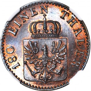Niemcy, Prusy, Wilhelm I, 2 fenigi 1863 A, Berlin, wyśmienite