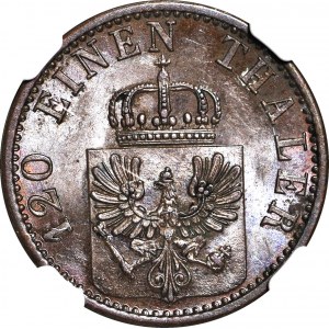 Niemcy, Prusy, Wilhelm I, 3 fenigi 1867 C, Frankfurt, mennicze