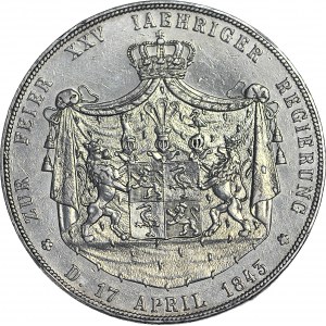 Niemcy, Reuss, 2 talary (3 1/2 guldena) 1843, nakład 500szt.!!!