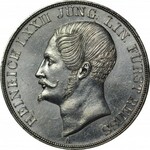 Niemcy, Reuss, 2 talary (3 1/2 guldena) 1847 A, rzadkie i piękne